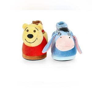 NWT Disney Winnie the Pooh & Eeyore Toddler Slippers Size 9/10 Plush Cozy Cute